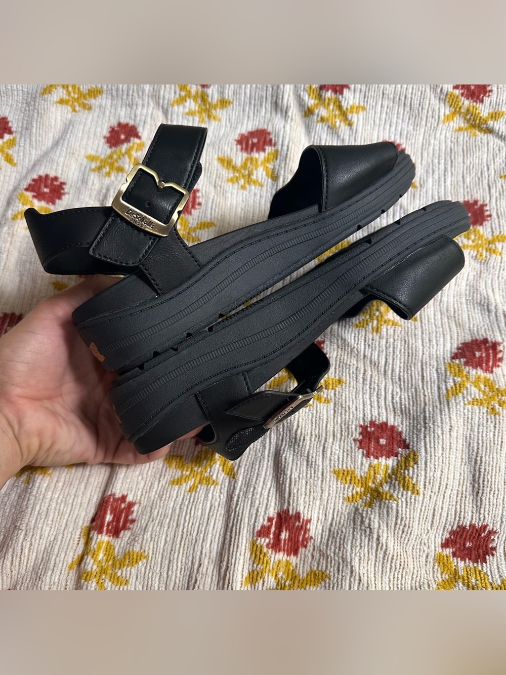 Dr. Scholls Women's Time Off Sky Sandal black 7.5 black leather strappy shoes - Picture 11 of 15